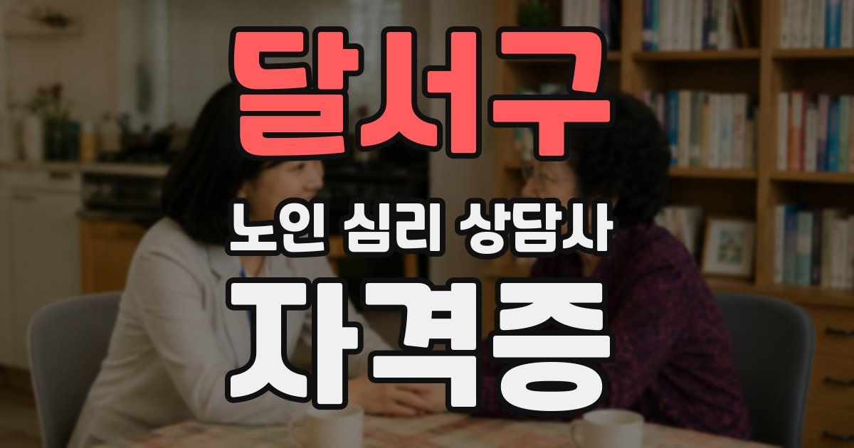 달서구 노인 심리 상담사 자격증