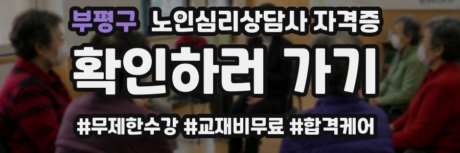 부평구 노인 심리 상담사 자격증