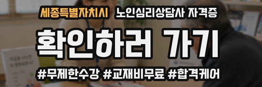 세종특별자치시 노인 심리 상담사 자격증