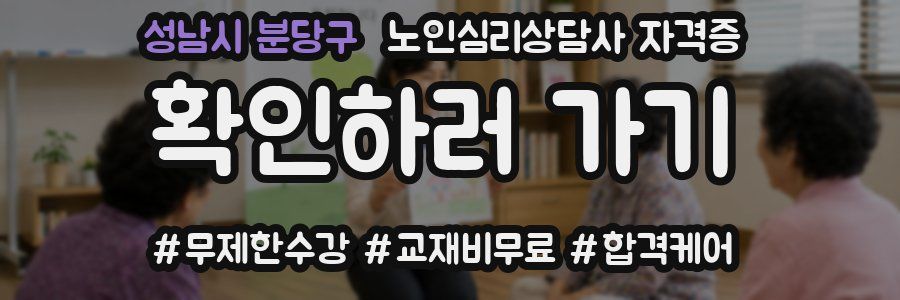 성남시 분당구 노인 심리 상담사 자격증