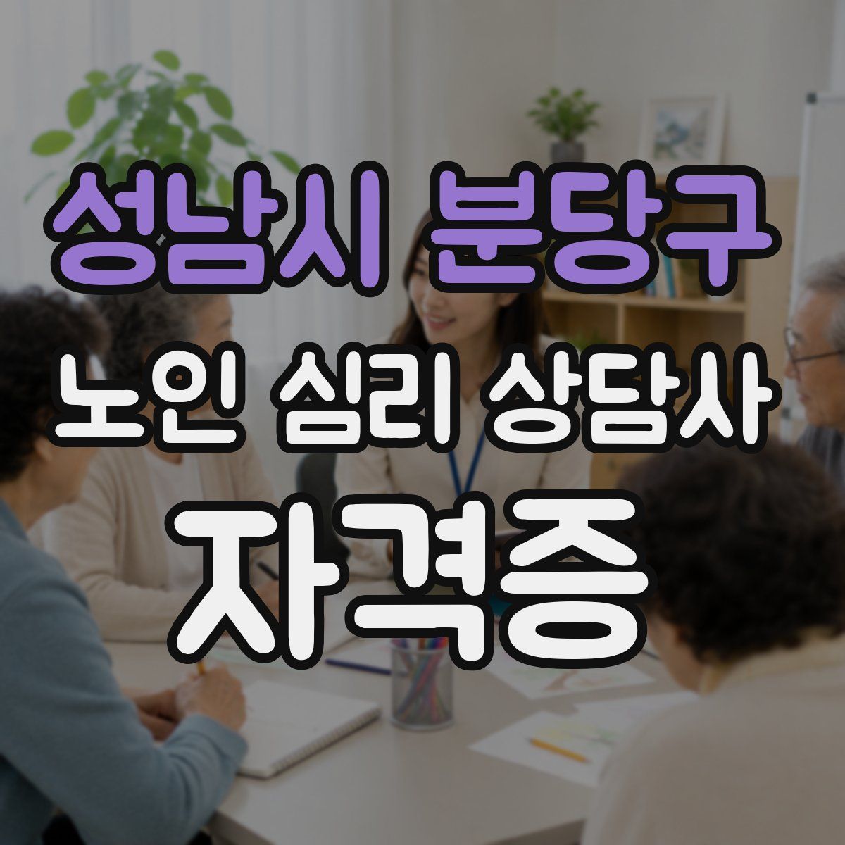 성남시 분당구 노인 심리 상담사 자격증