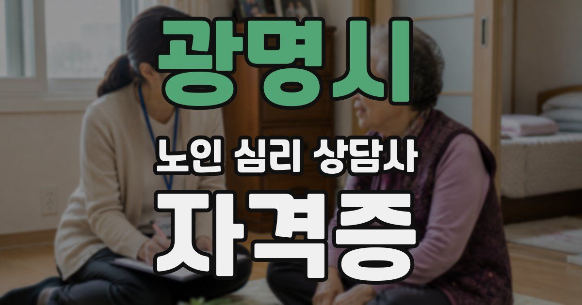 광명시 노인 심리 상담사 자격증