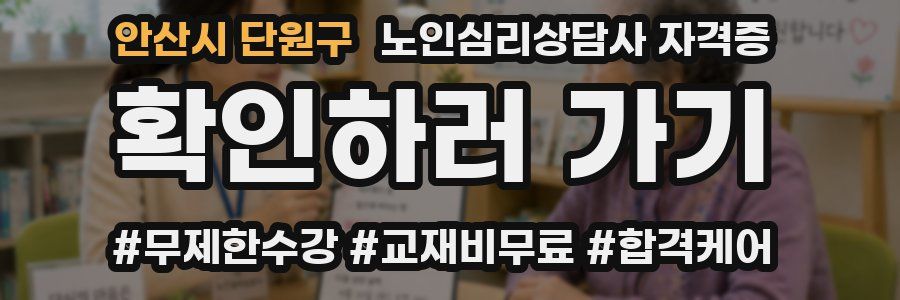 안산시 단원구 노인 심리 상담사 자격증