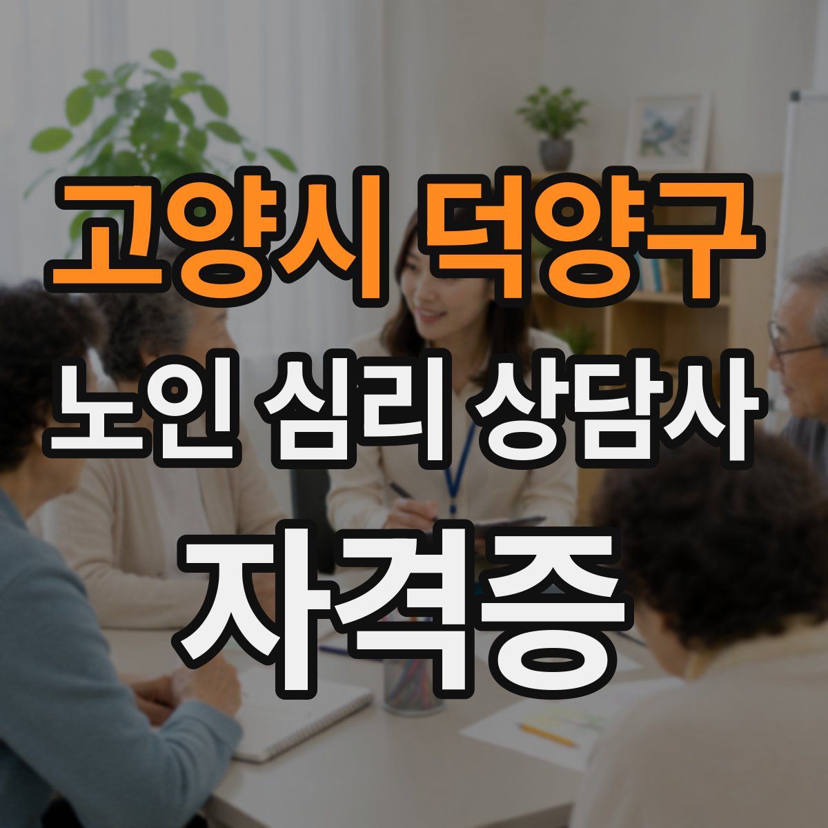 고양시 덕양구 노인 심리 상담사 자격증