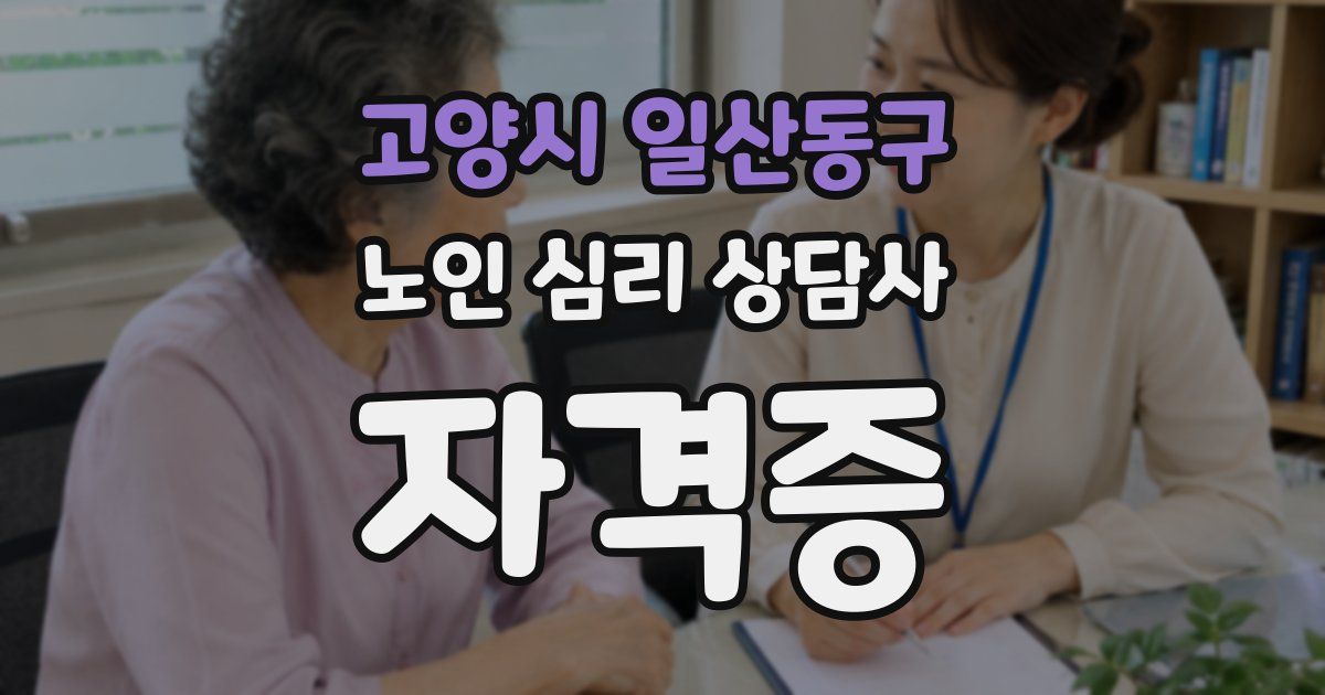 고양시 일산동구 노인 심리 상담사 자격증