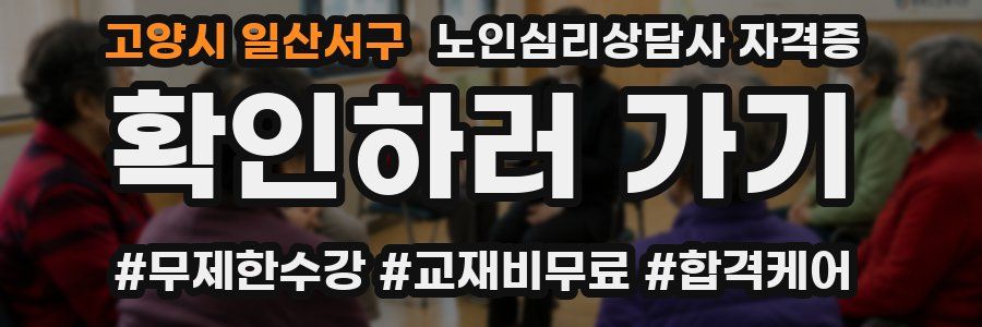 고양시 일산서구 노인 심리 상담사 자격증