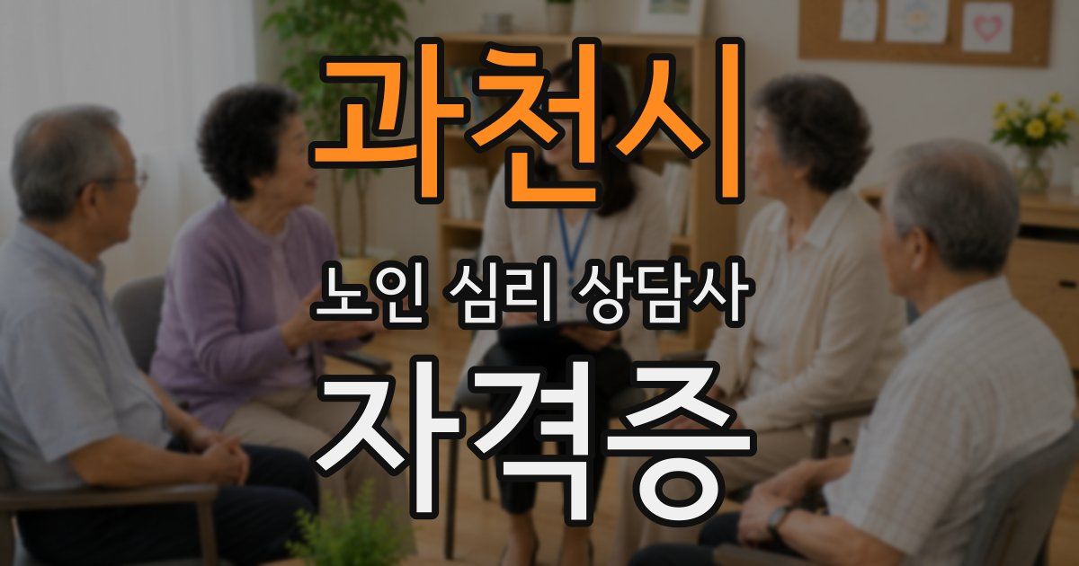 과천시 노인 심리 상담사 자격증
