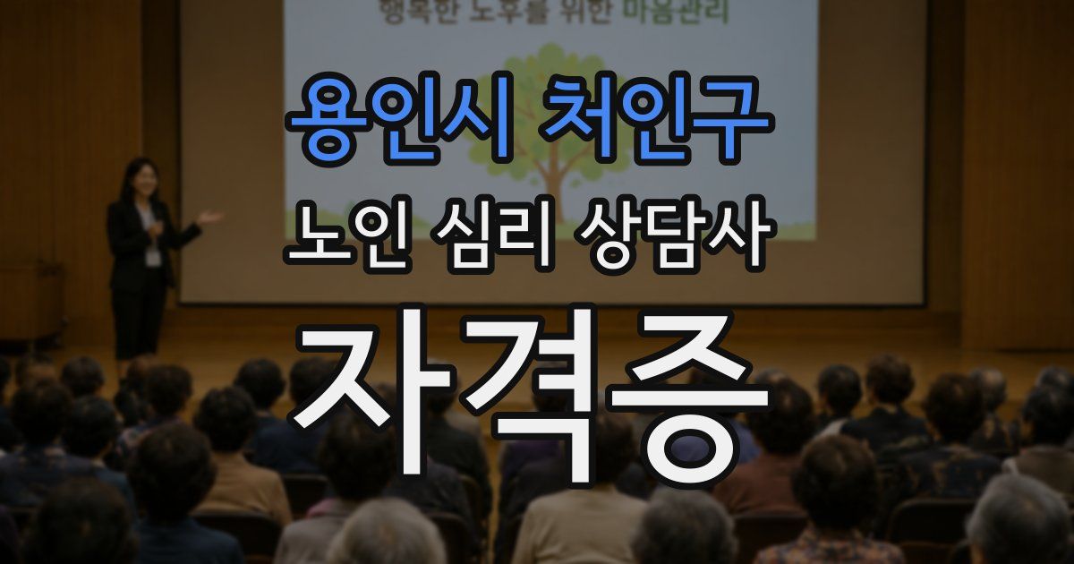 용인시 처인구 노인 심리 상담사 자격증