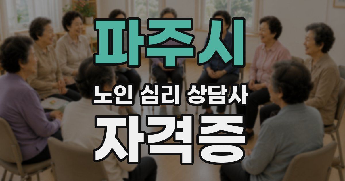 파주시 노인 심리 상담사 자격증