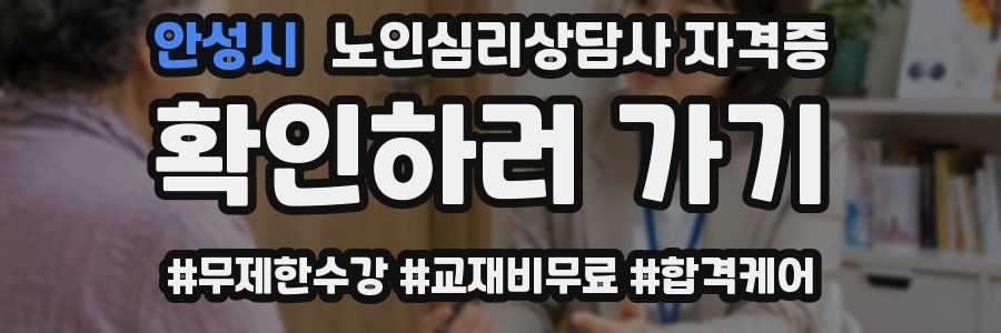 안성시 노인 심리 상담사 자격증
