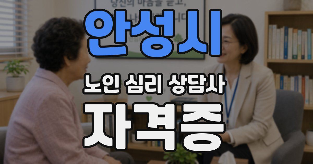 안성시 노인 심리 상담사 자격증