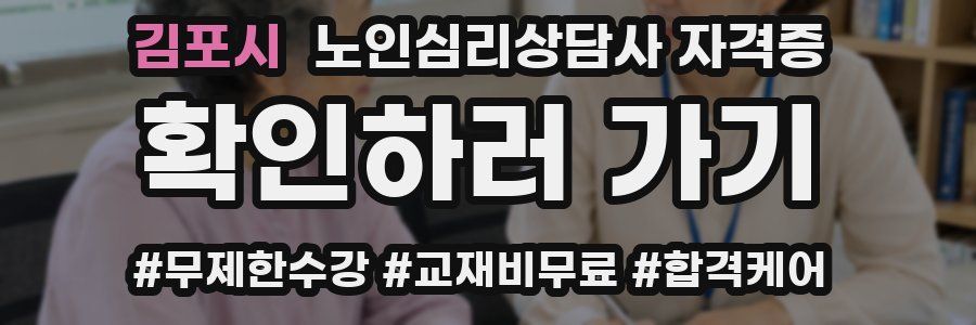김포시 노인 심리 상담사 자격증