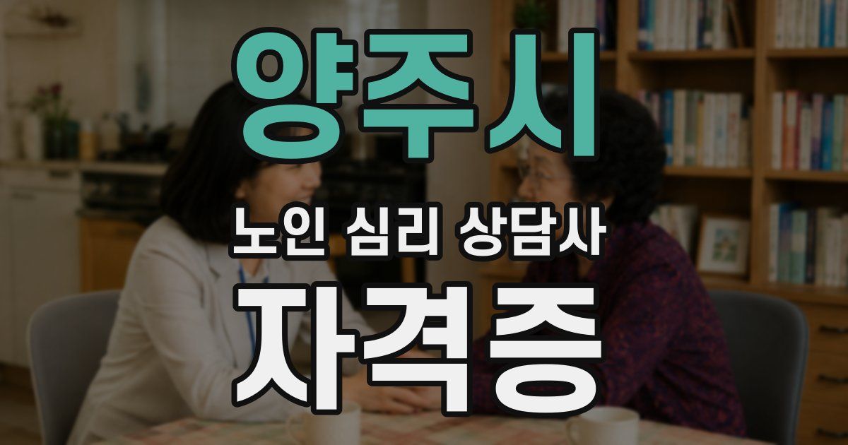 양주시 노인 심리 상담사 자격증