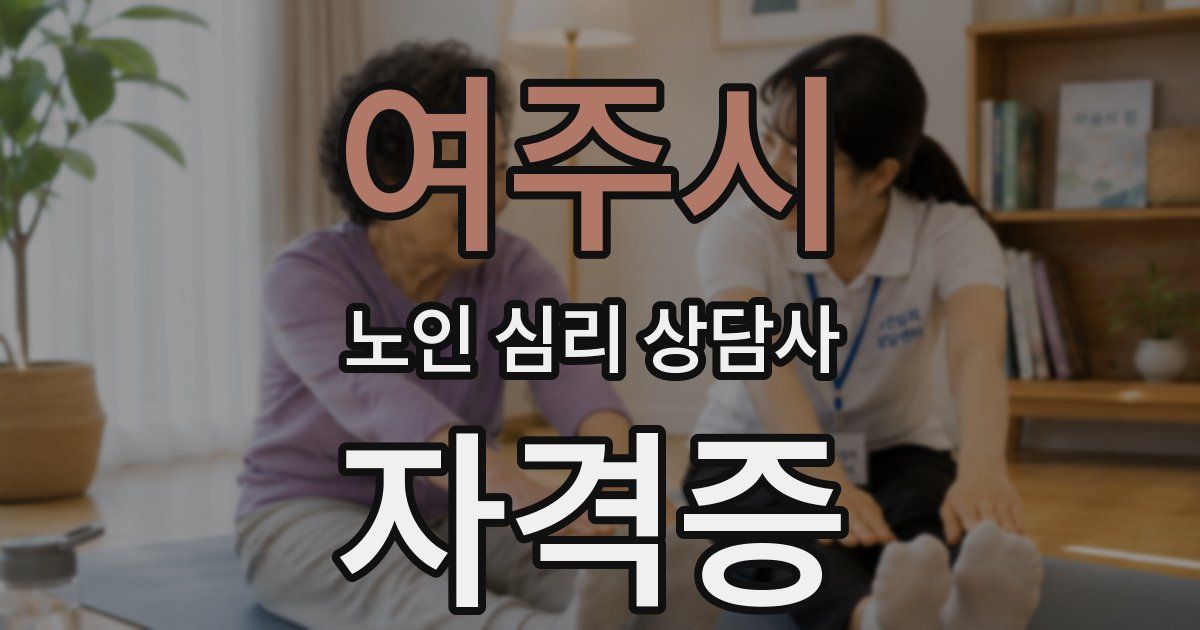 여주시 노인 심리 상담사 자격증