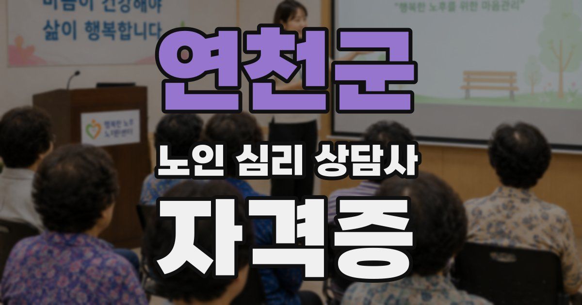 연천군 노인 심리 상담사 자격증