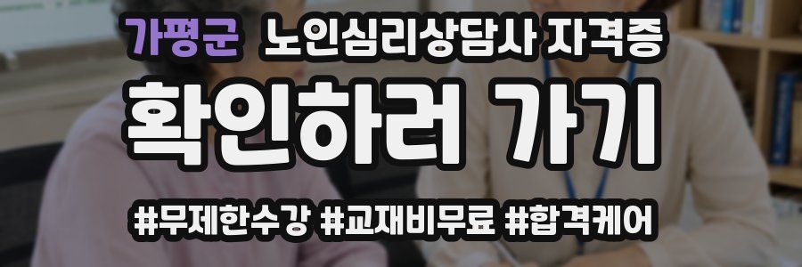 가평군 노인 심리 상담사 자격증