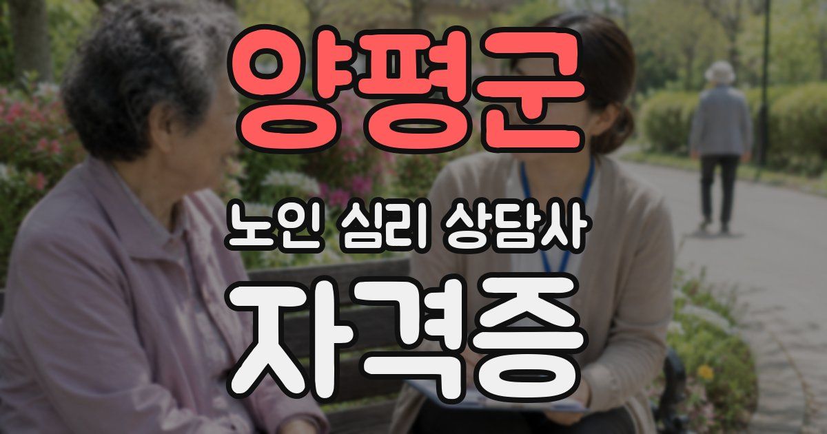 양평군 노인 심리 상담사 자격증