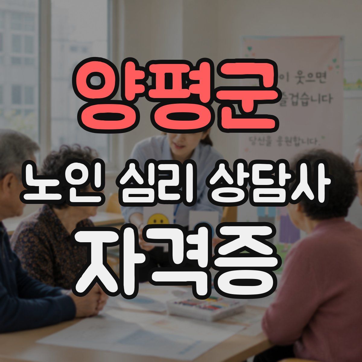 양평군 노인 심리 상담사 자격증