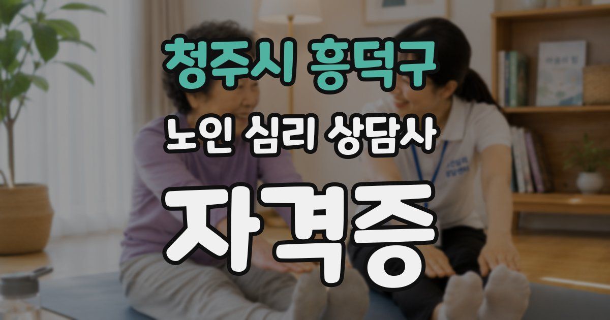 청주시 흥덕구 노인 심리 상담사 자격증