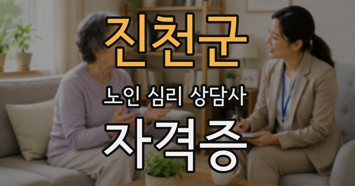 진천군 노인 심리 상담사 자격증