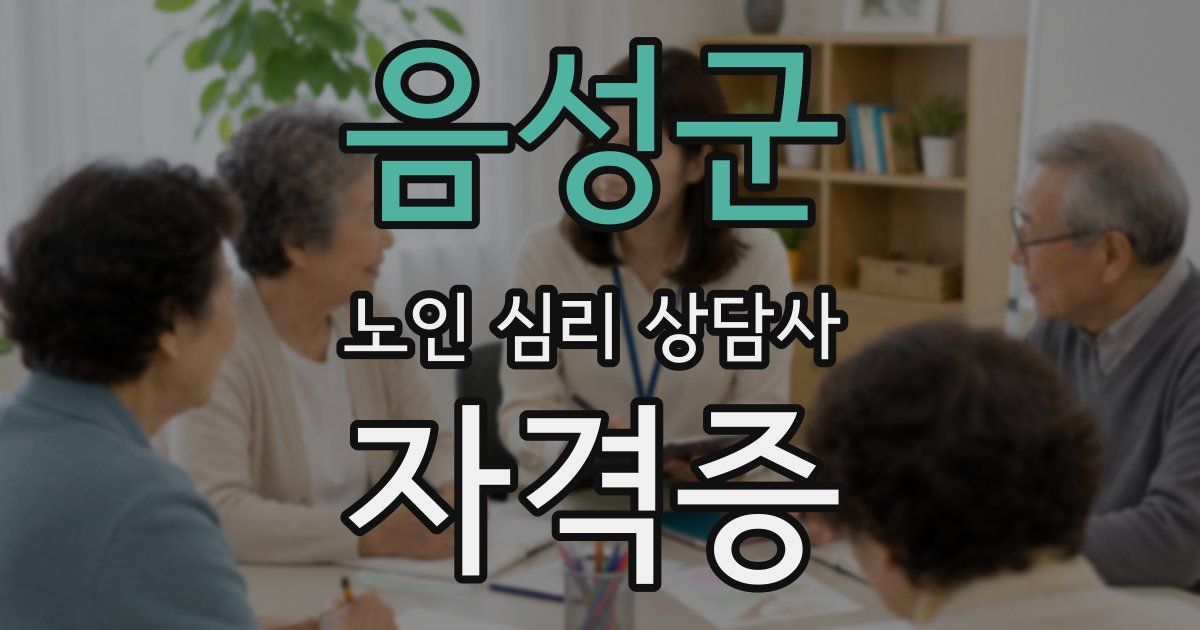 음성군 노인 심리 상담사 자격증