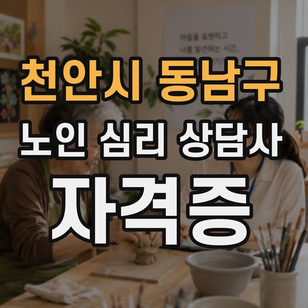 천안시 동남구 노인 심리 상담사 자격증