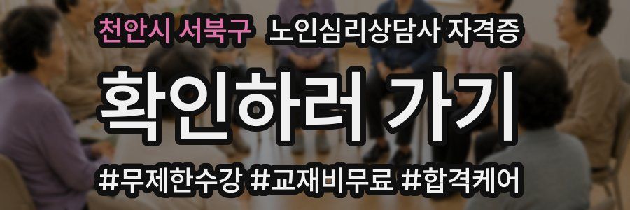 천안시 서북구 노인 심리 상담사 자격증