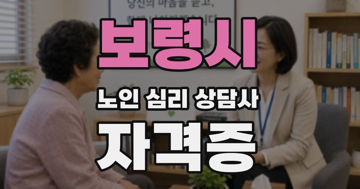 보령시 노인 심리 상담사 자격증