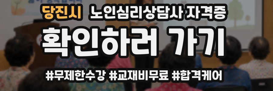당진시 노인 심리 상담사 자격증