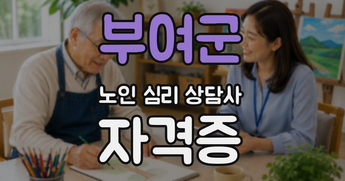 부여군 노인 심리 상담사 자격증
