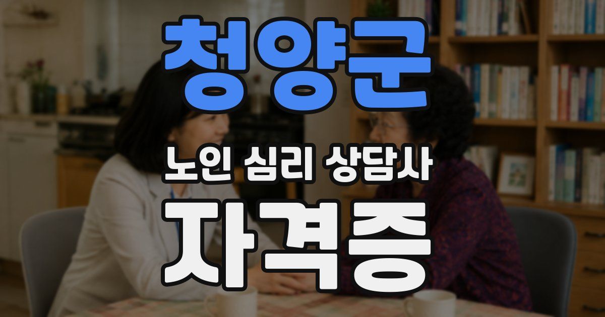 청양군 노인 심리 상담사 자격증