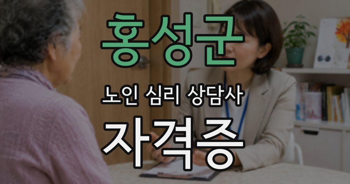 홍성군 노인 심리 상담사 자격증
