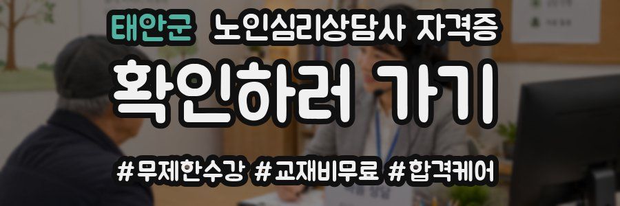 태안군 노인 심리 상담사 자격증