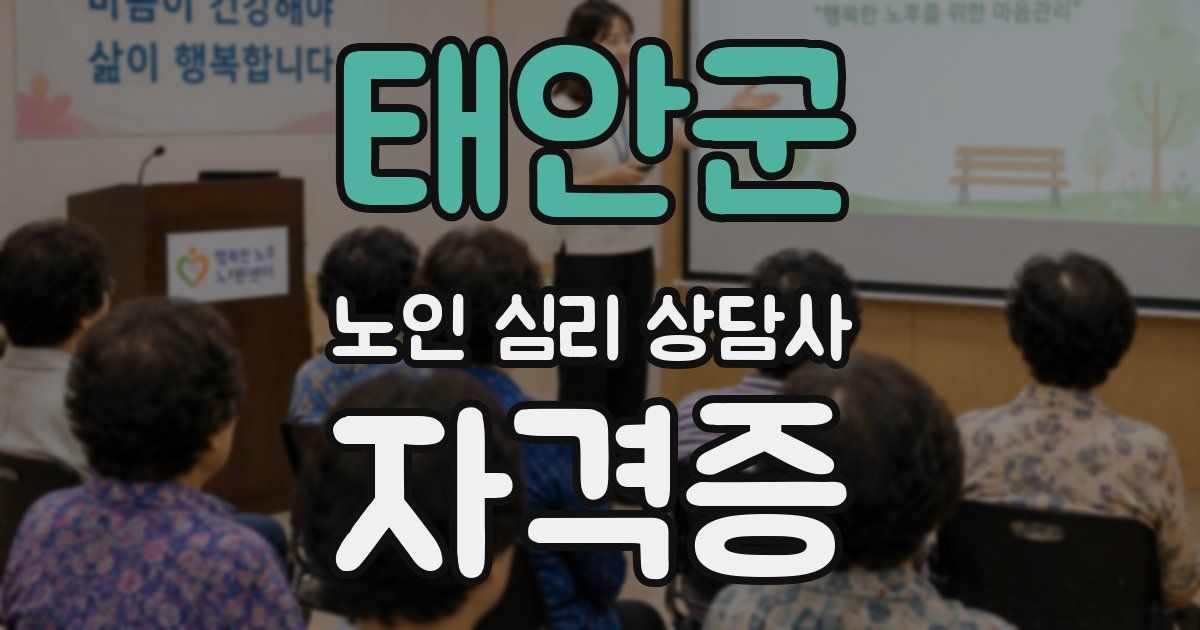 태안군 노인 심리 상담사 자격증