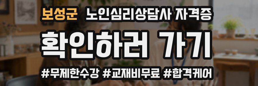 보성군 노인 심리 상담사 자격증