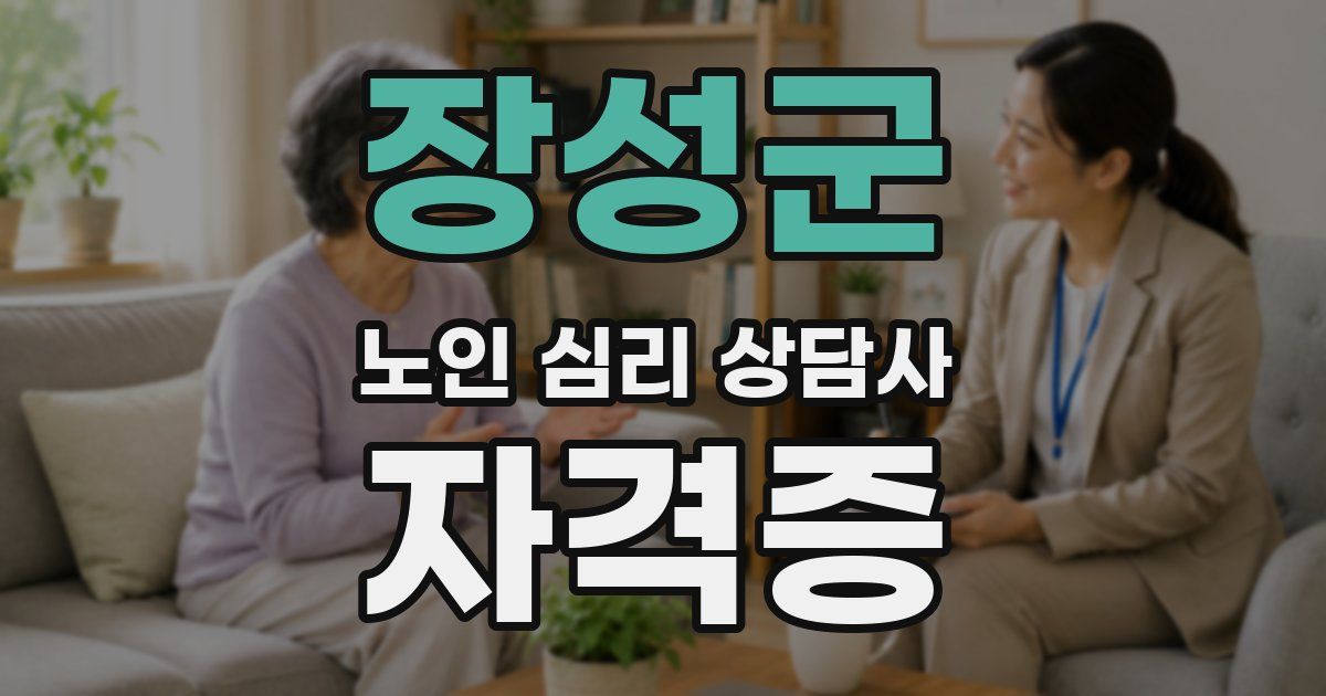 장성군 노인 심리 상담사 자격증