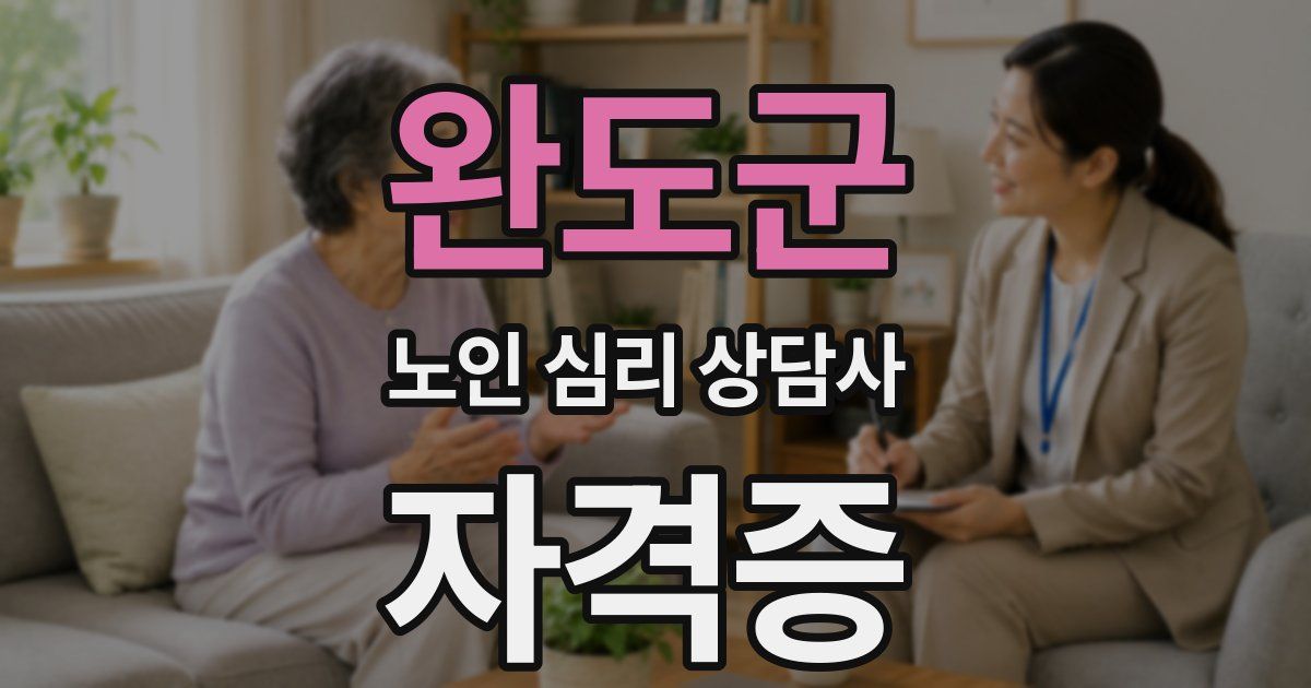 완도군 노인 심리 상담사 자격증
