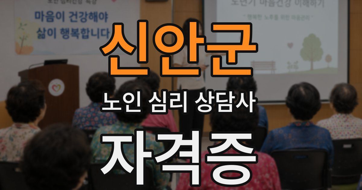 신안군 노인 심리 상담사 자격증