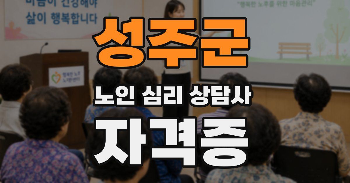 성주군 노인 심리 상담사 자격증