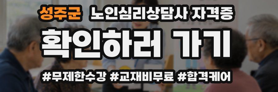 성주군 노인 심리 상담사 자격증