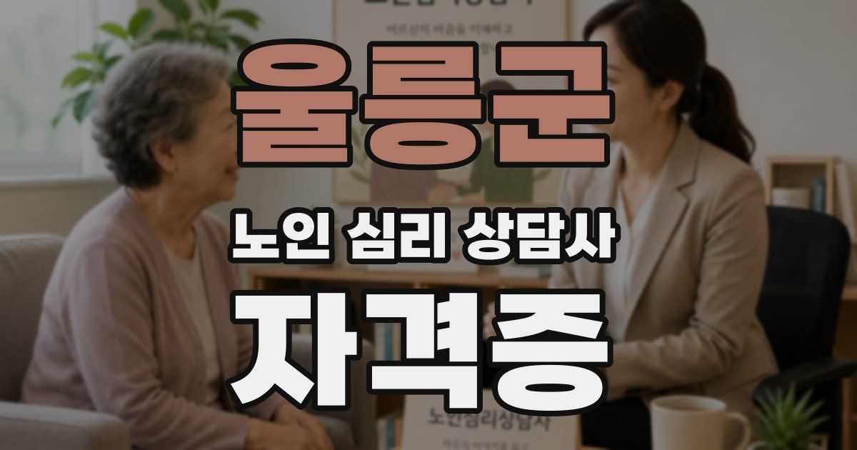 울릉군 노인 심리 상담사 자격증