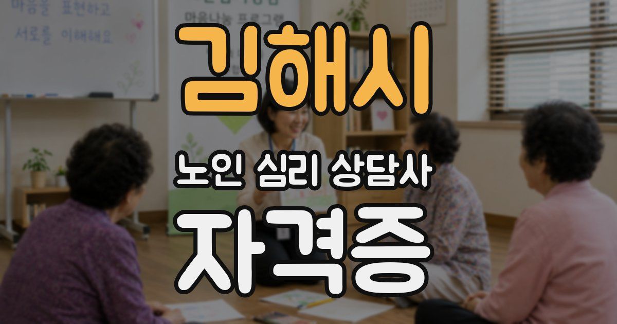 김해시 노인 심리 상담사 자격증