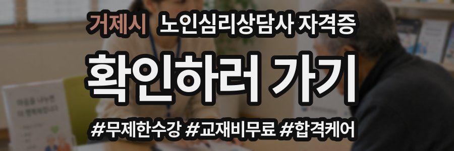 거제시 노인 심리 상담사 자격증