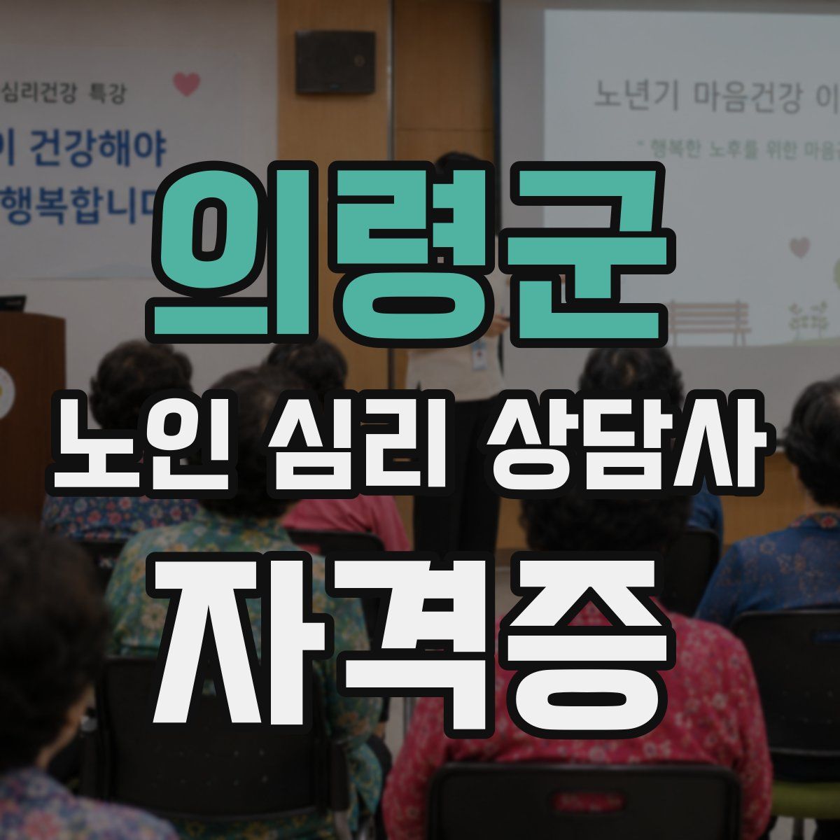 의령군 노인 심리 상담사 자격증