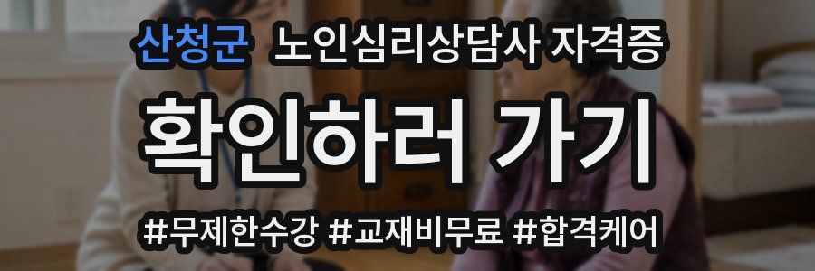 산청군 노인 심리 상담사 자격증