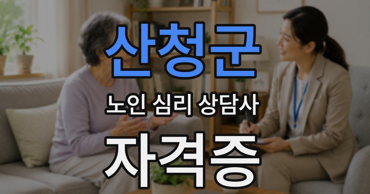 산청군 노인 심리 상담사 자격증