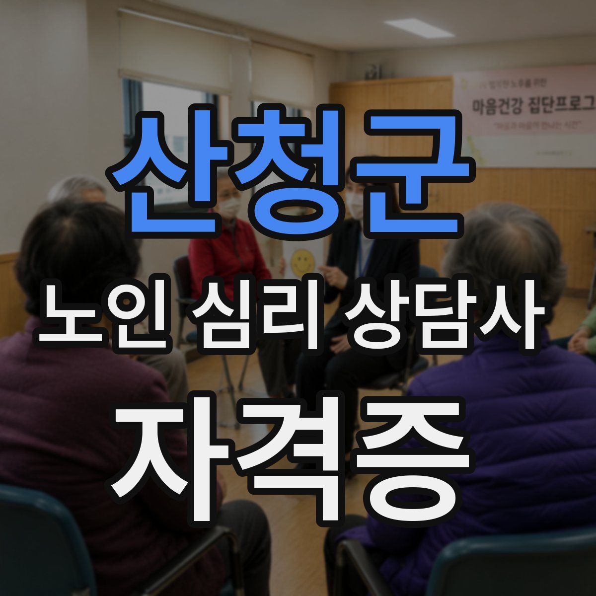 산청군 노인 심리 상담사 자격증