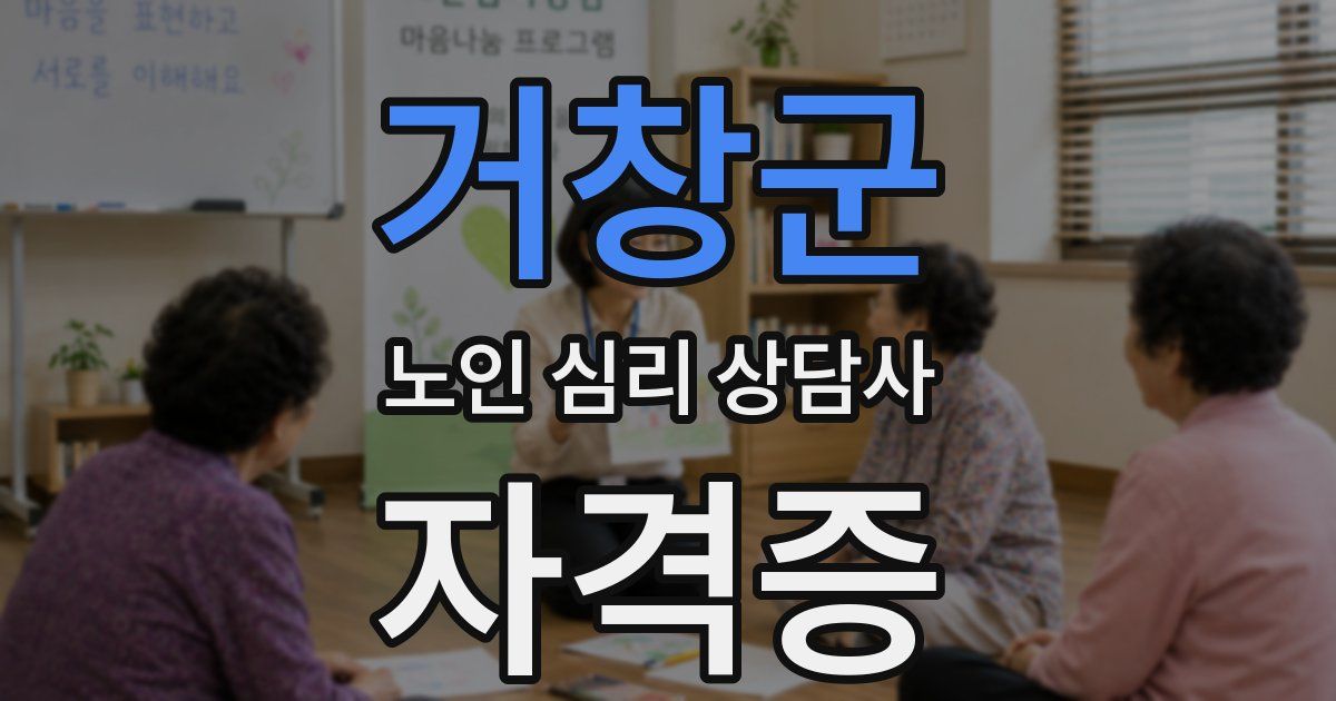 거창군 노인 심리 상담사 자격증