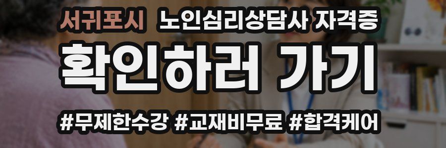 서귀포시 노인 심리 상담사 자격증