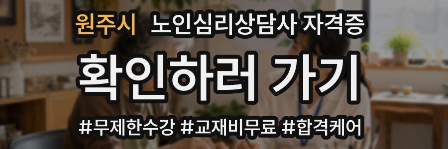 원주시 노인 심리 상담사 자격증